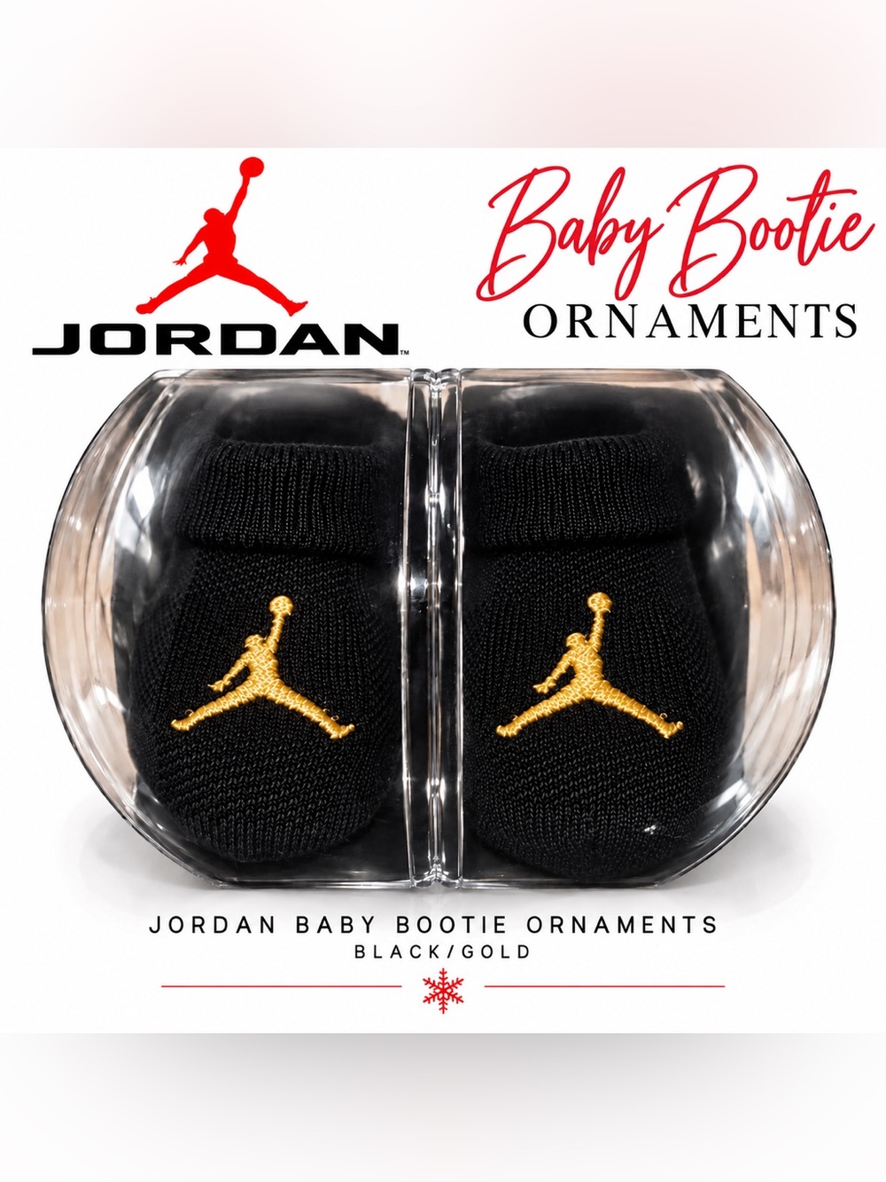 Jordan Newborn Baby Black and Gold Booties